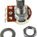 FLEOR 4pcs Small Size B500K Guitar Pots Knurled Split Shaft Potentiometers Linear Taper