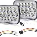 2PC 45w Rectangle 7x6 5x7 Inch Headlights 6052 6054 H5054 H6054 Hi/Low Sealed Beam Replacement For Chevy Express Cargo Van 1500 2500 3500 Jeep Wrangler Toyota Pickup Dodge Ram