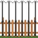 6 Pack String Light Poles, 5 Ft Light Poles for Outside, Thickened Metal Poles for Outdoor String Lights, Light Pole for Patio Deck Garden Backyard Wedding Party Decor