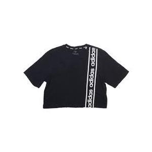 Adidas Black & White Cropped Tee XS 100% Cotton Women Comfy Exercise Outfit