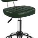 BFTOU Square Swivel Stool with Wheel for Work SPA Shop Massage Height-Adjustable and Cost-Effective Rolling Stool Chair with Back (Green)