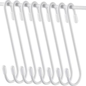 Hotop 36 Pcs White S Hooks for Hanging 4.7 Inch Heavy Duty S Shaped Hook Rack Metal Non Slip Hanger for Christmas Tree Stocking Kitchen Pot Utensils Closet Wire Bathroom Bedroom Pan Bag Towel Plant