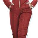 Yousify Womens Snow Suits Winter Ski Suit Onesie Outdoor Sports Waterproof Snowsuit Removable Faux Fur Collar Coat Jumpsuit (Small, 06-wine Red)