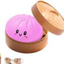 Dumpling Squishy, Squishy Dumpling Toy, Mystery Dumplings Squishies, Easter Gifts, Soft Squeeze Decompression Dough for Adults (Pink)