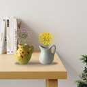 2 x Mini Ceramic Vase Refrigerator Magnets, Small 3D Plant Vase, Refrigerator Decorative Accessories, Suitable for Desktop, Kitchen, Office Decoration (A)