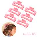 12 Pack Pink Square Claw Clips, Big and Small Neutral Rectangle Hair Claw Clips, Non-slip Matte Large Hair Clips for Women,Strong Hold jaw clip for Thick Thin Hair