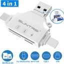 SD/Micro SD Card Reader for iPhone/ipad/Android/Mac/Computer/Camera,Portable Memory Card Reader 4 in 1 Micro SD Card Adapter&Trail Camera Viewer Compatible for TF and SD Card