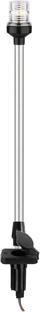 Boat Stern Light 24 Inch 3NM 360 All Round LED Pressed in Anchor Light with Base, Navigation Lighting for Pontoon, Yacht, Bass, and Fishing Boat