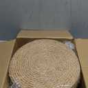 20 Pcs 12 Inch Round Woven Placemats with 20pcs Pearl Napkin Rings Rattan Placemats Bulk Boho Woven Chargers Natural Water Hyacinth Place Mat for Wedding Party, Dinner Table