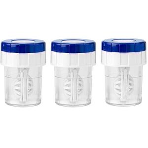 Lamoutor 3Pcs Manual Contact Lens Washer Cleaner Plastic Lens Cleaner Case, Blue Color