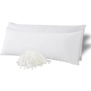 WhatsBedding Memory Foam Body Pillow with Breathable Zippered Cotton Cover, Full Body Pillow for Adults, Long Pillow for Sleeping, Firm Pillow Fluffy Supportive, Pure White