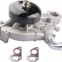 Water Pump 45005 AW5104 AW5087 for 1999-2006 Chevy Silverado Tahoe Express, 1999-2006 GMC Envoy Sierra Yukon XL, 2003-2006 Cadillac Escalade Workhorse Saab 4.8 5.3 6.0L Water Pump G7341 252-845
