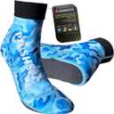beach volleyball sand soccer socks, with Kevlar gripping sole, sand proof elastic band cuff, for women men and youth (Medium, Blue Camouflage)