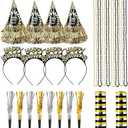 2026 New Year Eve Party Supplies 2026 Happy New Year Decorations Includes New Years Party Hats Beaded Necklace Headband Noise Maker Ribbon