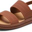 DREAM PAIRS Women Water Sandals Comfortable Flat Beach Platform Dressy Summer Walking Shoes, Size: 9