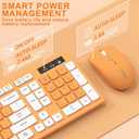 Wireless Keyboard and Mouse Combo, Reccazr 2.4G Full-Sized Keyboard and Mouse Cordless, 3 DPI Adjustable Mouse, Dual-System Keyboard for Computer/Laptop/Windows/Mac (Orange-A)