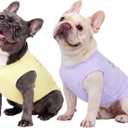 Kuoser 2 Pack Dog Shirts UPF 50+ UV Sun Protection, Lightweight Quick Dry Dog T Shirts for Small Medium Large Dogs, Breathable Pet Vest Dogs Tshirt Pet Clothes for Indoor Outdoor, Purple & Yellow XS