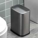 Stainless Steel Bathroom Trash Can with Swing Lid,4gallon Small Metal Garbage can Trash Bin Wastebasket for Office Bedroom Powder Room (Silver)