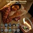 Vivilumens Sunrise Alarm Clock Wireless Charger, 10 White Noise Sound Machine Alarm Clock with 30/60/90 Mins Timer, 3 Levels Touch Night Light Dual Clocks for Heavy Sleeper Bedroom Decor Gift for Her
