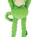goDog Crazy Tugs Monkeys Squeaky Plush Dog Toy with Chew Guard Technology, Durable Fabric & Squeaker for Active Play, Green, Large