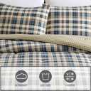 Eddie Bauer - Twin Comforter Set, Reversible Bedding with Matching Sham, Medium-Weight for Year Round Use, Dorm Essentials (Port Gamble Blue)