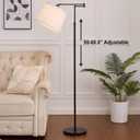 55"-65.5" Adjustable Floor Lamp for Living Room, Black Swing Arm Floor Lamps for Home, Modern Standing Lamp, Tall Black Floor Lamp for Reading, Home Office, Nursery, Bedroom