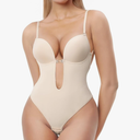 Decorus Shapewear Backless Bodysuit Strapless: Low-back Thong Body-shaper Invisible Women - Build in Bra Open-back Bodysuits