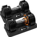 Lifepro Adjustable Dumbbells  25lb Pair or 90lb Single, Quick-Select Hand Weights for Men/Women  Space Saving Exercise Fitness Dumbbells for Home Gym Strength & Weight Training