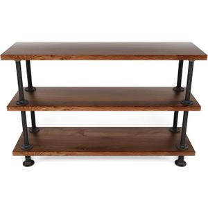 MUZIK 3-Tier Industrial Pipe Table Leg Set, Iron Base Legs Rustic Iron Pipe Shelves for Shoe Rack, Kitchen Rack, Storage Organiser, Bookcase, Wood Planks NOT Included