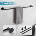 BVL Towel Racks for Bathroom 4 Pieces,Matte Black Stainless Steel Bathroom Accessories Set Wall Mounted Included 24 Inches Towel bar,Towel Holder,Toilet Paper Holder,Robe Hook