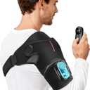 Cordless Shoulder Heating Pad with Massage, Portable Heated Shoulder Wrap for Pain Relief, Shoulder Massager for Rotator Cuff & Frozen Shoulder, Detachable Magnetic Controller, 5 Heats & 5 Vibrations
