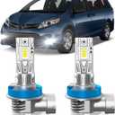 Fit for Toyota Sienna 2011-2020 Fog Light Bulbs or DRL, 6000K Cool White 700% Brightness, Real 1:1 Size Plug and Play, Pack of 2