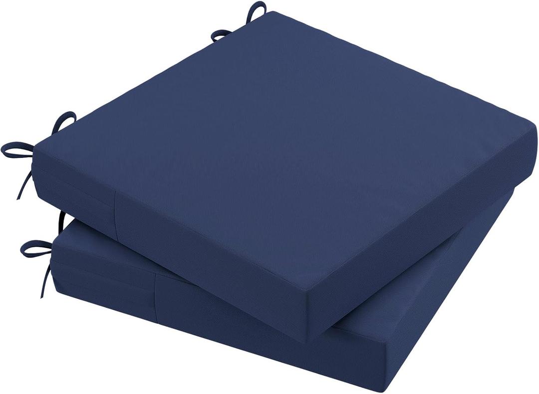 AAAAAcessories Outdoor Seat Cushions for Chairs, Waterproof, Fade-Resistant Patio Furniture Replacement Cushions, 20" x 20" x 3", Set of 1, Navy Blue