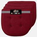 Slip Resistant Burgundy Chair Cushions, Set of 4 - Comfort & Style for Dining Spaces