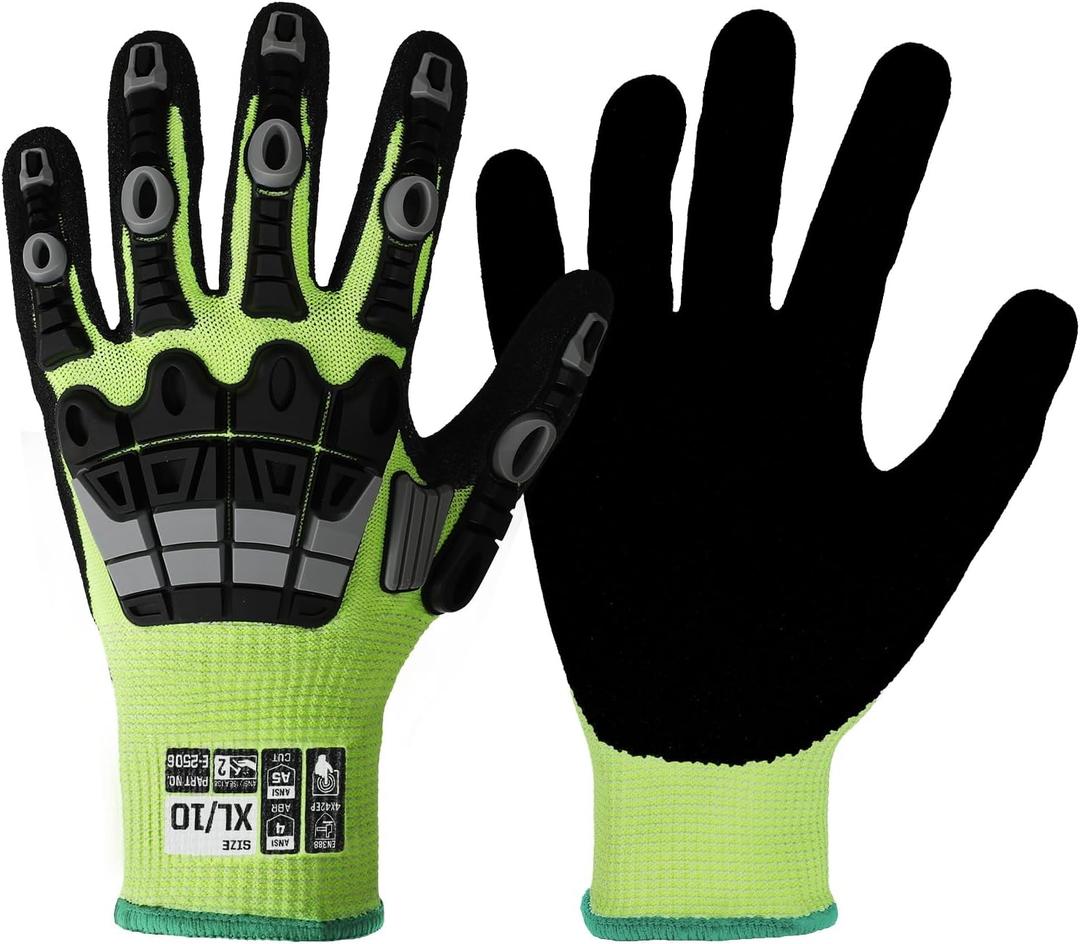 Work Gloves Men Women, A5 Cut Resistant Gloves, Impact Gloves, Heavy Duty Work Glove with Grip, Work Gloves (S)