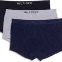 Tommy Hilfiger Women's Seamless Matte & Shine Boyshort Underwear 3-Pack (Large, Sky Captain/Heather Grey/Black)