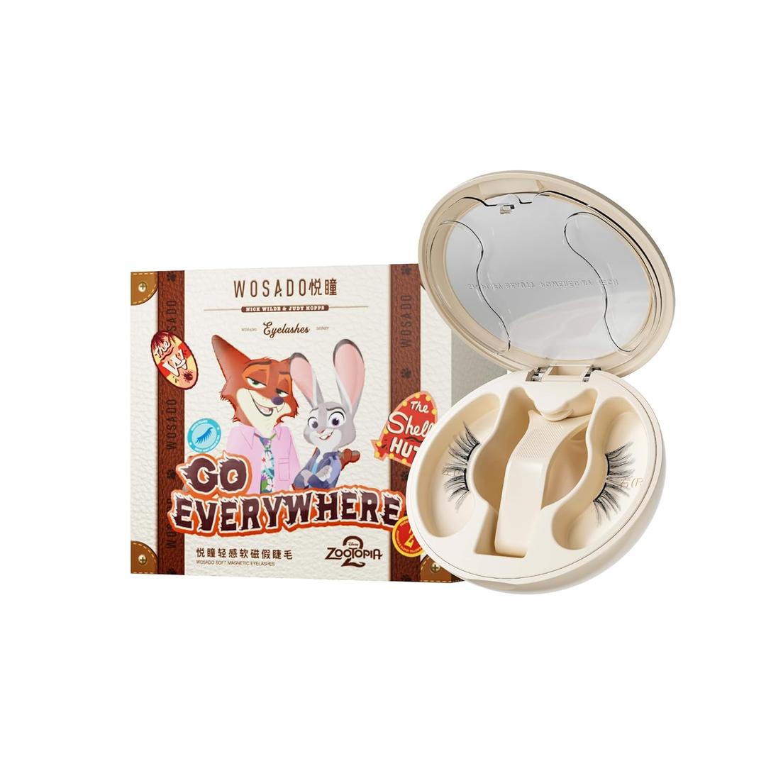 WOSADOZootopia 2 [Gary] Soft Magnetic Eyelashes Kit with Applicator, Reusable Glue-free Wispy Magnetic Lashes, Cruelty-free False Lashes, Waterproof, Lightweight, Suit for Heavy Makeup