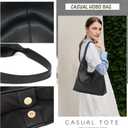 Casual Hobo Bag for Women Soft Shoulder Bags Slouchy Pu Leather Tote Purses for Work Travel