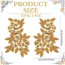MAYJOYDIY 1 Pair Gold Sequin Flower Lace Appliques, 3D Flower Beaded Embroidery Sew On Patches for Sewing, Wedding Dress Embellishment, Gown Decor, Clothing DIY