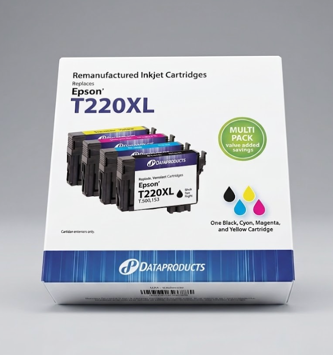 4 Pack New 220XL T220XL Ink for Epson WorkForce Black Color 220 T 220 XL Set