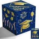5 x OHOME Graduation Decorations 2026 - Blue Gold Graduation Card Box for Graduation Decorations Class of 2026 - Graduation Party Decorations Decor Supplies Favors,Graduation Centerpieces 2026
