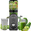 SUSTEAS Cold Press Juicer Machines, 5.3" Feed Chute (50oz Capacity), 300W Slow Masticating Juice Extractor for Whole Fruits and Vegetables, Automatic Feed, High Juice Yield, Easy to Clean, Silver gray