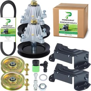 2 Pack 918-04822B Spindle Assembly with 954-04060C Belt 756-04129B Idler Pulley and 490-900-M061 Deck Wash Kit 783-06424A-0637 Deck Belt Cover Replaces 918 04822B 918-04822A 91804822B