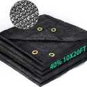 Kesfitt Garden 40% Shade Cloth, Resistant Sun Shade Net 10x20FT Mesh Tarp with HDPE Material and Reinforced Grommets Shade Trap for Greenhouse, Plant, Pergola, and Backyard Patio Sunshade (10ftx20ft)