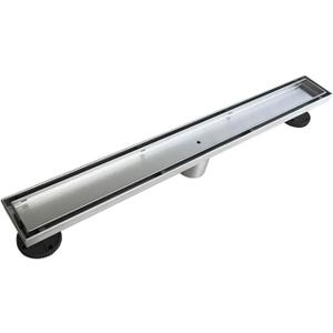Linear Shower Drain with Tile Insert Grate, Professional Brushed 304 Stainless Steel Rectangle Shower Floor Drain Manufacturer, Linear Drain with Leveling Feet, Hair Strainer