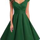 Bbonlinedress Women Short 1950s Retro Vintage Cocktail Party Swing Dresses M Green