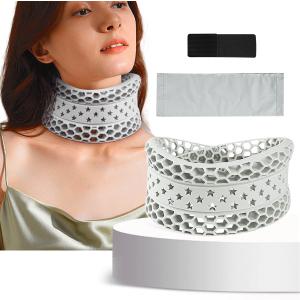 Neck Brace for Neck Pain and Support, Soft Silicone Cervical Collar for Sleeping, Adjustable Breathable Honeycomb Neck Protector Wrap, Keep Vertebrae Stable, Cervical Spine Pressure Relief (Gray)