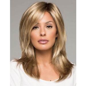 RENERSHOW Blonde Wavy Wig Medium Length Wigs for Women Ombre Blonde Synthetic Wig Layered Mixed Blonde Natural Hair