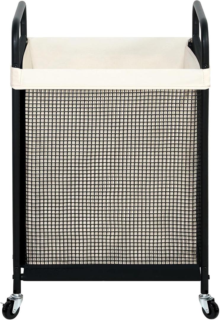 Laundry Hamper, 90L Rolling Laundry Sorter Cart with Removable and Washable Liner Bag, Clothes Hamper with Wheels and Metal Handle for Laundry Room and Bedroom