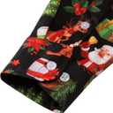 TUNEVUSE Holiday Season Gift-Mens Christmas Shirt Novelty Ugly Santa Claus Long Sleeve Funny Button Down Shirt for Party (Black, L)